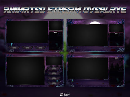 Zombie Twitch Overlay | Starting Soon BRB & Alerts | Animated Scenes | Dark Night Stream  | Spooky Graveyard | Dark Forest | Horror Theme