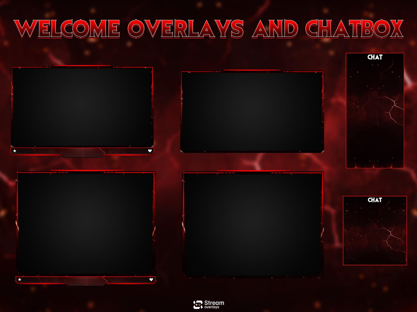 Red Demon Blade Stream Overlay Pack Animated | Dark Fire Twitch Screens | Hell Theme Starting Soon, Devil Alerts,  Panels OBS Kick YouTube