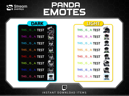 Mafia Panda Twitch Emotes | 10 Gangster Panda Discord Emotes | Pinstripe Suit Stream Package, Chibi Panda Twitch Graphics | Instant Download