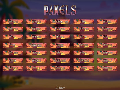 Pirate Twitch Overlay | Tropical Animated Stream Pack | Adventure Streams | Twitch Alerts | Starting Soon | Panels | Streaming Package, BRB