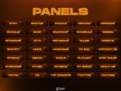 Cosmic Twitch Overlay | Space Gaming Stream | Orange Animated Pack | Nebula Streaming Scenes | Gaming Panels | Galaxy Theme | Streams Screen