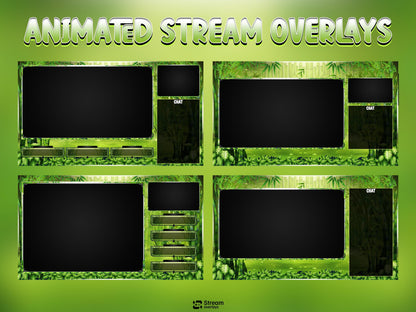 Bamboo Animated Pack | Green Jungle Nature | Forest Twitch Overlay | Streaming Scenes | Gaming Panels | Alerts | Gaming Stream | Streams
