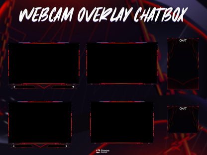 Dark Chain Animated Stream Screens | Industrial Twitch Overlay Pack |Red Streams Package | Screens | Streaming Scenes | Gaming Panels,Alerts