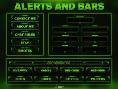 Emerald Mystic Animated Twitch Overlay Pack | Green Twitch Overlays | Animated Scenes | Emerald Fantasy Pack| Streaming Alerts | Starting Soon | Panels | Webcam