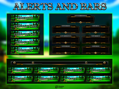Golf Twitch Overlay Pack | Animated Sports Streaming Package | Stream Package | Gaming Alerts | Starting Soon | Kick Screens | OBS Studio