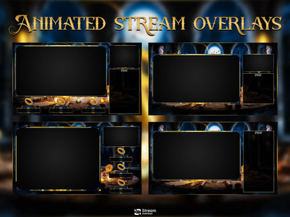 Ring of Lord Stream Overlay, Fantasy Magic Twitch Overlay, Medieval Castle Stream Screens, Mystic Fantasy Starting Soon Alerts Panels OBS