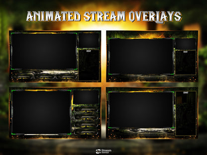 Forest Animated Overlay | Lion Jungle Stream Pack | Fantasy Scenes | Animate Twitch Screens | Panels | Nature Streaming Package | Alerts