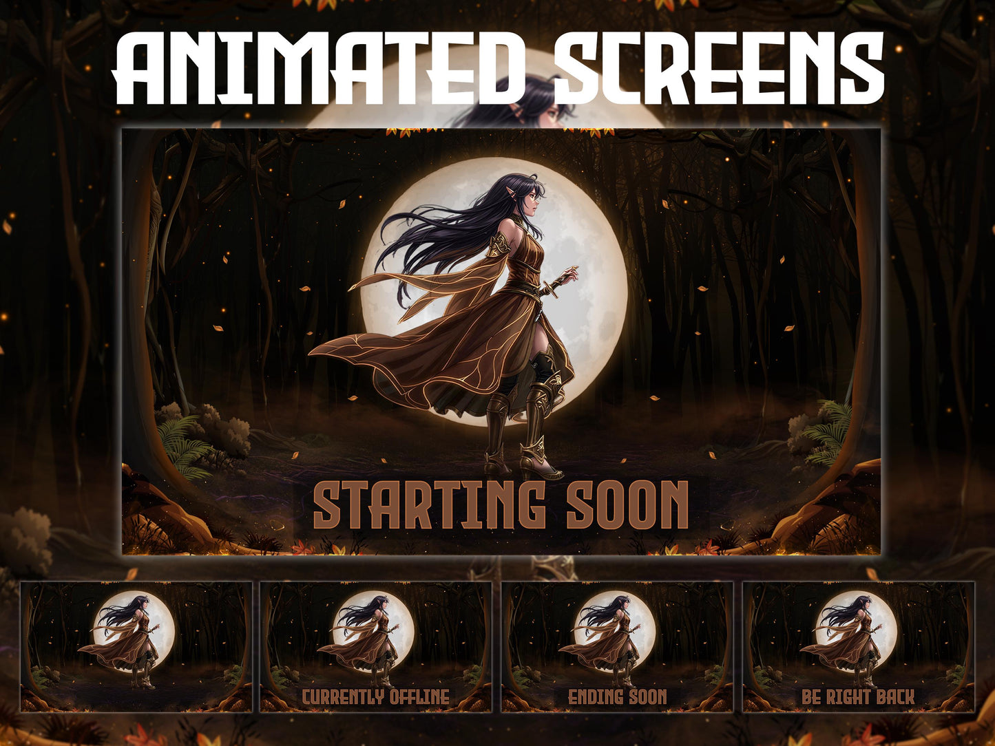 Anime Jungle Twitch Overlay | Forest Stream Package | Animated Streaming Pack | Fantasy Stream Screens | Alerts | Panels | Gaming Overlays