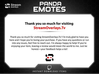 Mafia Panda Twitch Emotes | 10 Gangster Panda Discord Emotes | Pinstripe Suit Stream Package, Chibi Panda Twitch Graphics | Instant Download