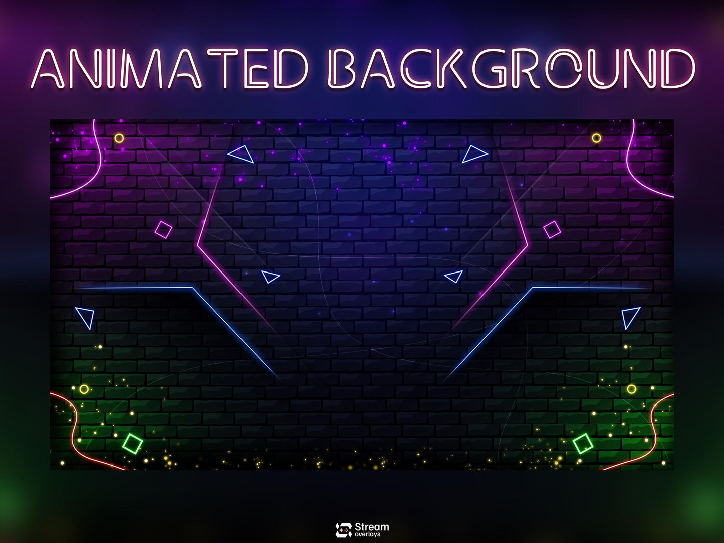 Neon Twitch Overlays | Skull Stream Overlay | Animated Screens | Glow Scenes | Animate Package | Panels | Alerts | Neon Alert | OBS Pack