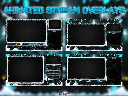 Ice Twitch Stream | Animated Frozen Streams | Snow Throne Streaming Screens | Fantasy Scenes | Animate Alerts | Snow Gaming OBS | Panels