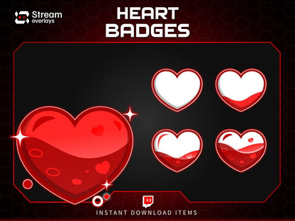 Love Stream Package | Valentine Twitch Overlay Pack | Romantic Red Heart Stream Screens | Animated Rose Petals Candle Stream | Alerts, BRB