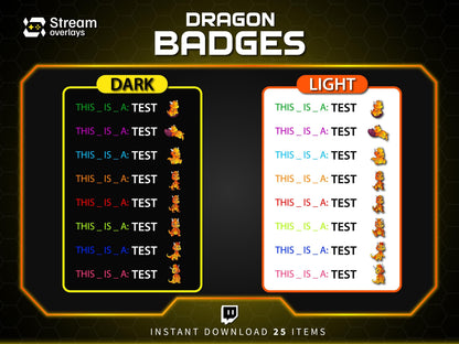Dragon Sub Badges Bundle: Twitch, YouTube, Discord (Instant Download)