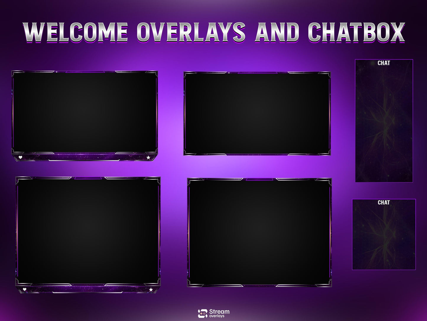 Animated Space Stream | Galaxy Streaming Package | Mystical Night Twitch Overlays | Cosmic Streams Scenes | Animated Alerts | Purple Nebula