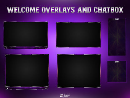 Animated Space Stream | Galaxy Streaming Package | Mystical Night Twitch Overlays | Cosmic Streams Scenes | Animated Alerts | Purple Nebula