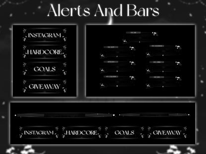 Midnight Petals Stream Pack | Dark Twitch Overlay | Floral Animated Scenes | Minimal Moon Streams | Twitch Alerts | Starting Soon | Panels