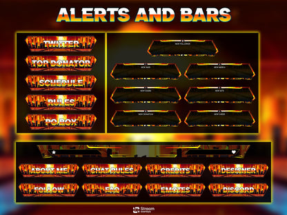 Atomic Explosion Stream Package, Nuclear Blast Twitch Overlay, Cyberpunk City Fire Overlays, Dystopian Stream Apocalypse City OBS Streamlabs