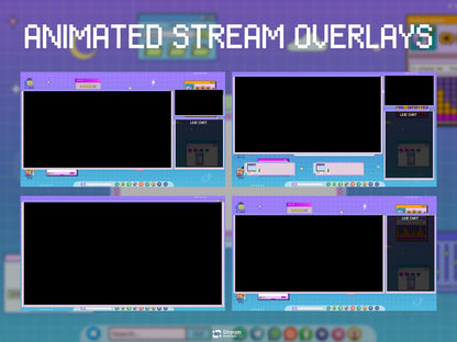 Retro Stream Pack | Computer Twitch Overlay | Windows 95 Gaming Overlay | Vaporwave Panels | Workstatio Bundle | vintage Alerts, Panels, OBS