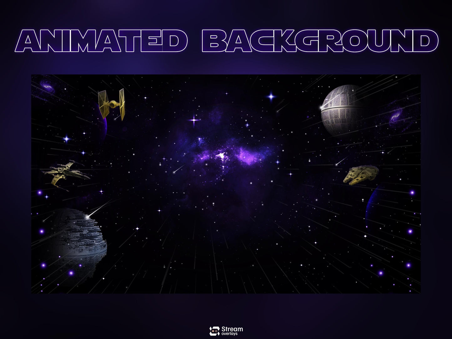 Space Twitch Overlay Pack | Animated Sci-Fi Stream Screens | Galaxy Streaming Package | gaming stream overlays | Streams Alerts | Streamlabs