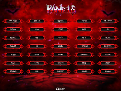 Dark Horror Twitch Overlay Pack | Moon Stream Package | Animated Screens| Red Streams | Gaming Alerts, Starting Soon, spooky Streams, Panels