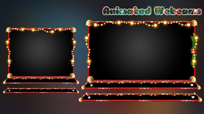 Cozy Christmas Twitch Overlay Pack | Winter Fireplace Stream Screens | Holiday Snow Scene | Animated Alerts & Facecam