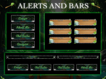 Bamboo Streaming Pack | Animated Twitch Overlay | Nature Stream Package | Forest Waterfall Screens | Alerts | Panels | Gaming Overlays | OBS