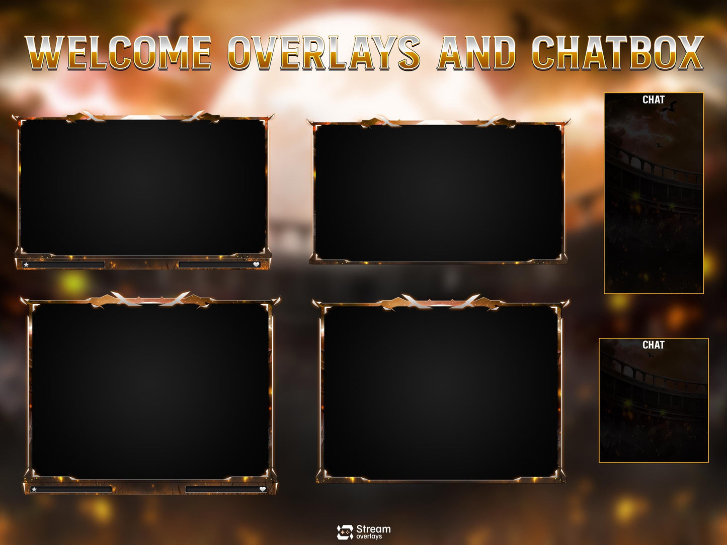 Gladiator Twitch Overlay | Animated Medieval Battle Stream | Warrior Arena Screens | Streaming Scenes | Gaming Panels | Streaming Alerts