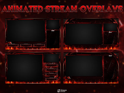 Red Demon Blade Stream Overlay Pack Animated | Dark Fire Twitch Screens | Hell Theme Starting Soon, Devil Alerts,  Panels OBS Kick YouTube