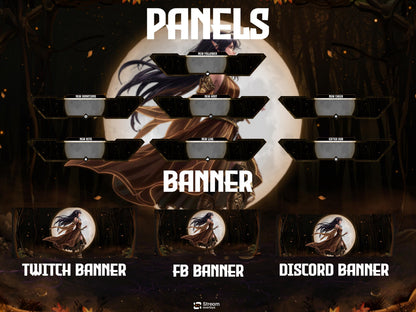 Anime Jungle Twitch Overlay | Forest Stream Package | Animated Streaming Pack | Fantasy Stream Screens | Alerts | Panels | Gaming Overlays