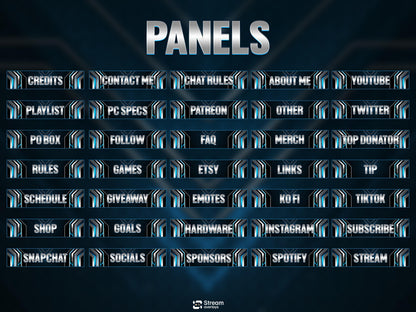 Blue Twitch Overlay Animated Pack | Modern Tech Gaming Overlays | Esports Streaming Package | Futuristic Stream Package | OBS & Streamlabs