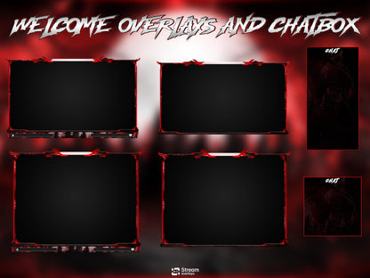 Blood Moon Stream Overlay, Spooky Forest Twitch Overlay, Dark Lightening Gaming Stream Wolf Moon Gothic Theme Alerts Panels OBS Kick YouTube