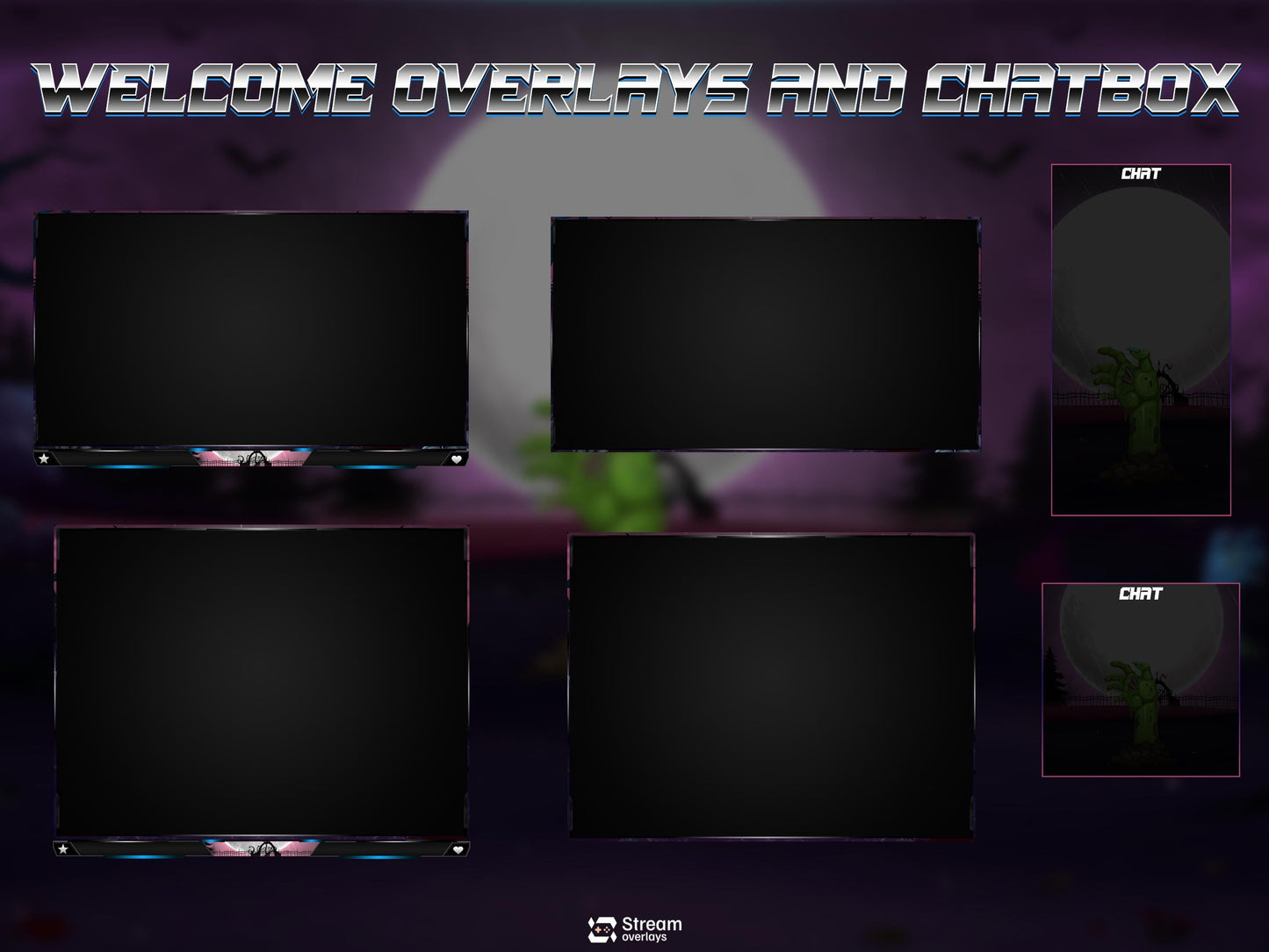 Zombie Twitch Overlay | Starting Soon BRB & Alerts | Animated Scenes | Dark Night Stream  | Spooky Graveyard | Dark Forest | Horror Theme