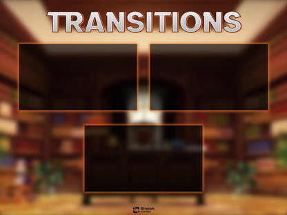 Library Stream Overlay | Study Room Twitch Overlays | Books Screaming | Vintage President Streaming Overlays | Starting Soon, Books Panels
