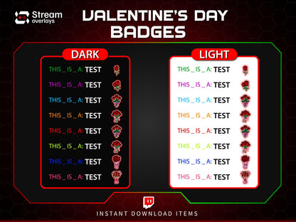 Valentine's Day Sub badges | Rose & Flower Subscriber Badge | Bouquet Twitch stickers| Romantic Loyalty Stickers, Love Streamer Discord Kick