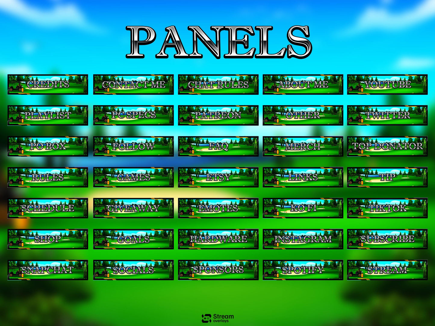 Golf Twitch Overlay Pack | Animated Sports Streaming Package | Stream Package | Gaming Alerts | Starting Soon | Kick Screens | OBS Studio