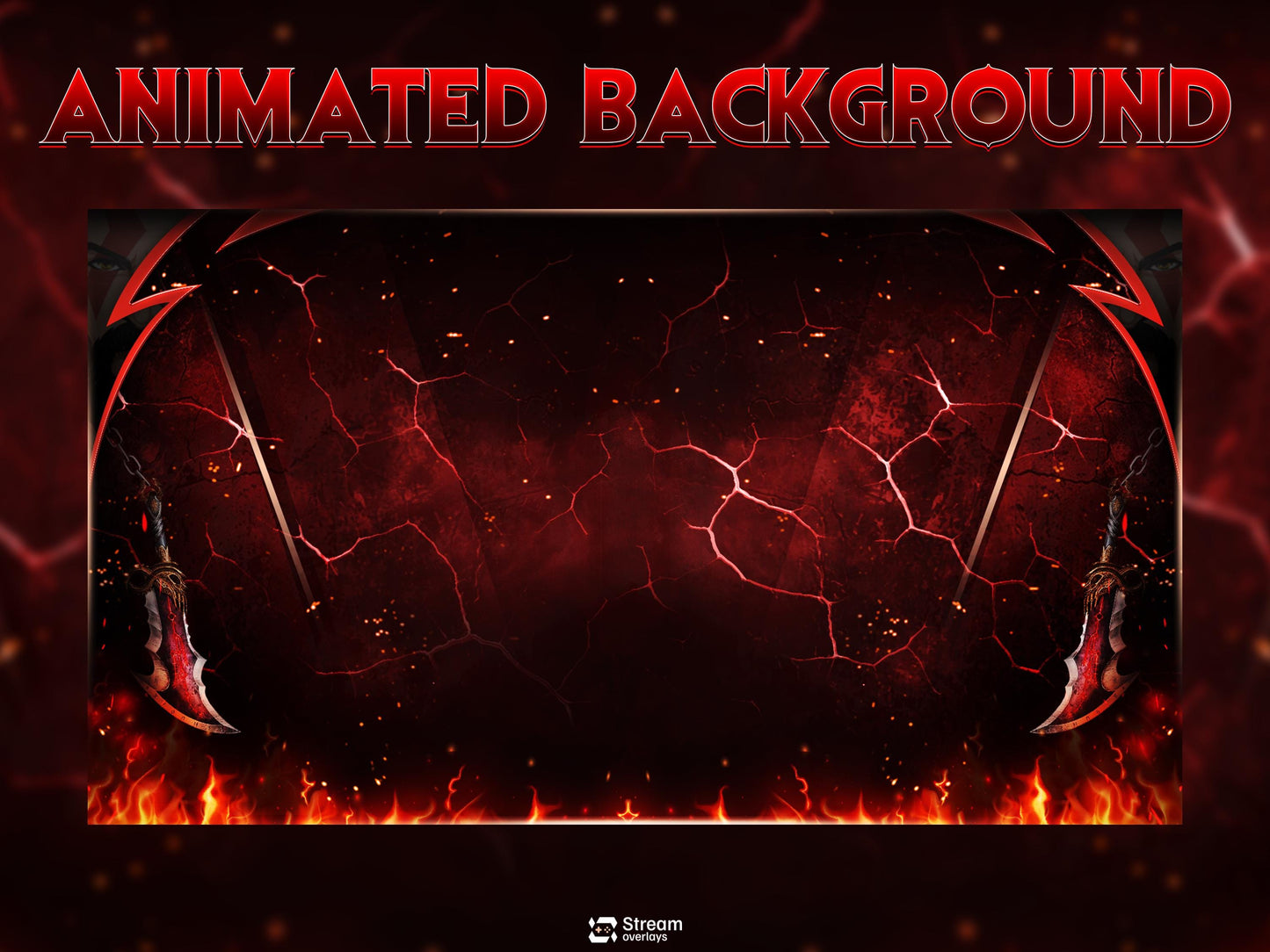 Red Demon Blade Stream Overlay Pack Animated | Dark Fire Twitch Screens | Hell Theme Starting Soon, Devil Alerts,  Panels OBS Kick YouTube