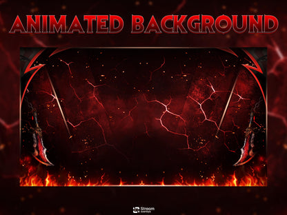 Red Demon Blade Stream Overlay Pack Animated | Dark Fire Twitch Screens | Hell Theme Starting Soon, Devil Alerts,  Panels OBS Kick YouTube
