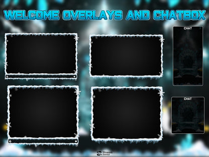 Ice Twitch Stream | Animated Frozen Streams | Snow Throne Streaming Screens | Fantasy Scenes | Animate Alerts | Snow Gaming OBS | Panels