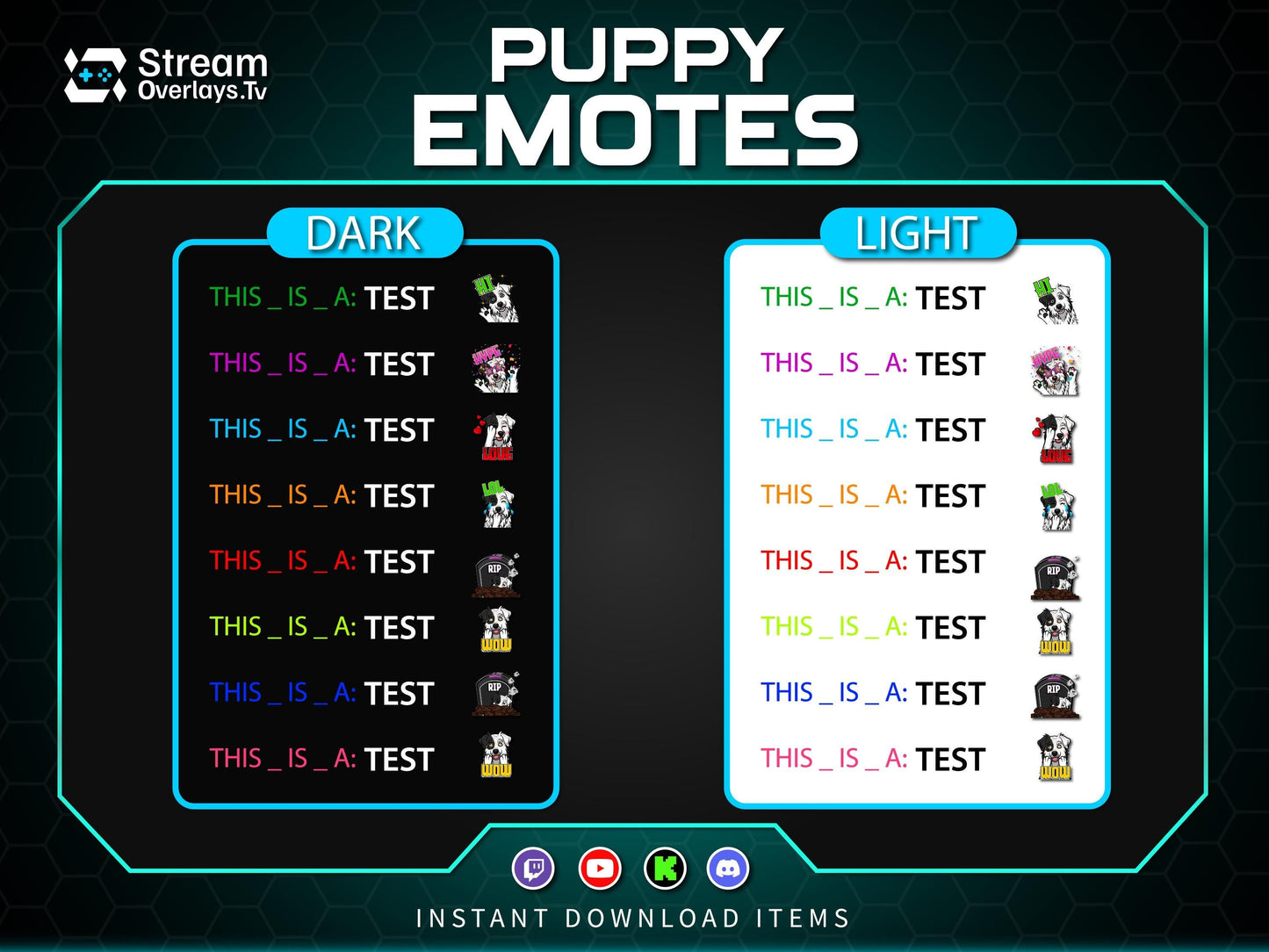 Dog Emotes Pack, Puppy Twitch Emotes, Cute Funny Dog Emote Bundle, Discord Twitch Streamer Emotes Set, Gaming Emotes Pack (Digital Download)