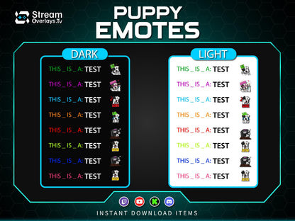 Dog Emotes Pack, Puppy Twitch Emotes, Cute Funny Dog Emote Bundle, Discord Twitch Streamer Emotes Set, Gaming Emotes Pack (Digital Download)