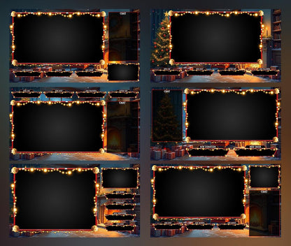 Cozy Christmas Twitch Overlay Pack | Winter Fireplace Stream Screens | Holiday Snow Scene | Animated Alerts & Facecam