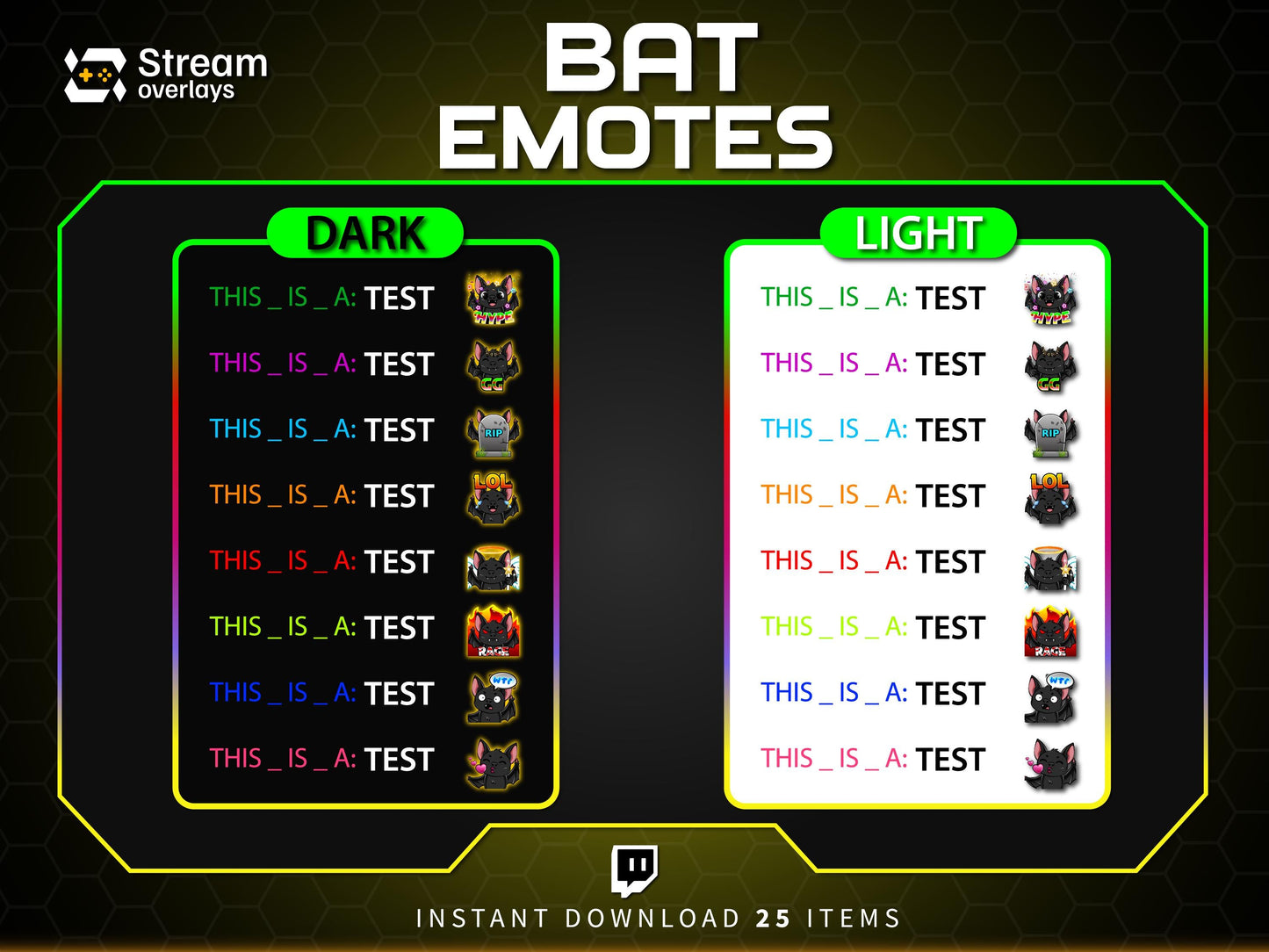 25x Spooky Bat Twitch Emotes | Animated & Static (Instant Download)