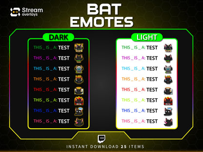 25x Spooky Bat Twitch Emotes | Animated & Static (Instant Download)