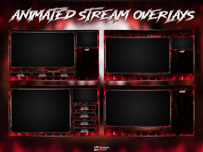 Moon Forest Animated Twitch Overlay | Blood Stream Pack | Dark Streams Screens | Streaming Scenes | Gaming Panels | Alerts | Horror Stream