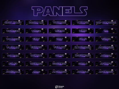 Space Twitch Overlay Pack | Animated Sci-Fi Stream Screens | Galaxy Streaming Package | gaming stream overlays | Streams Alerts | Streamlabs