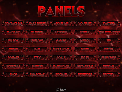 Red Demon Blade Stream Overlay Pack Animated | Dark Fire Twitch Screens | Hell Theme Starting Soon, Devil Alerts,  Panels OBS Kick YouTube