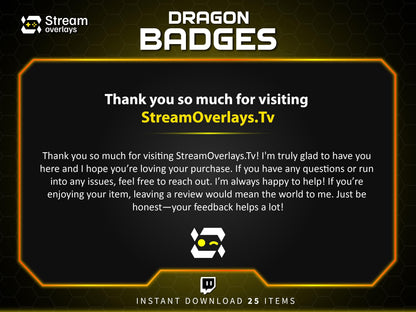 Dragon Sub Badges Bundle: Twitch, YouTube, Discord (Instant Download)