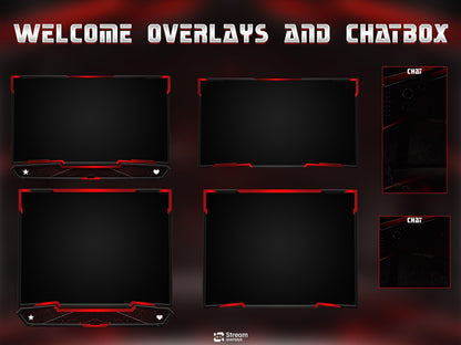 Chain Esports Twitch Overlay Pack| Boxing Stream | Red & Black Animated Scenes | MMA Streaming Screen | Twitch Alerts | Starting Soon, Panels