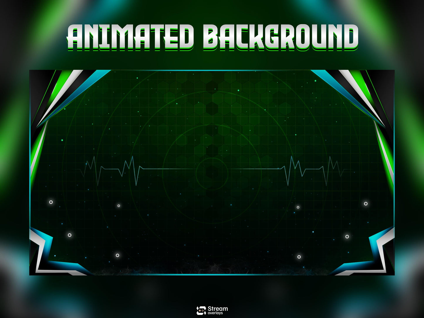 Cyberpunk Neon Green & Teal Tactical Design | Sci-Fi Tech Streamer Overlay | Radar Animated Twitch Stream Overlay Package | Full OBS Setup