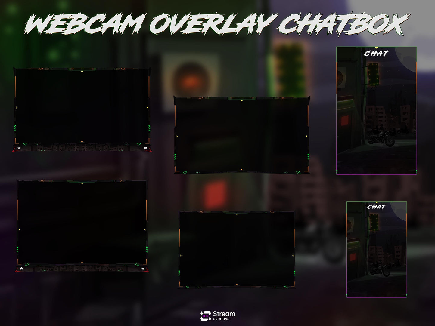 Dark Stream overlay Package | Biker Motorcycle Theme | Night City Twitch Pack | Animated Twitch Overlays | stream screens | Twitch Alerts